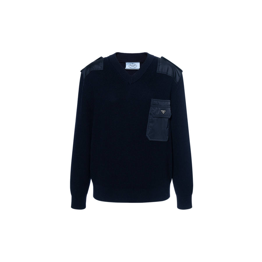 PRADA PRADA Sweaters Women's Marine Blue V Neck Moderate Other