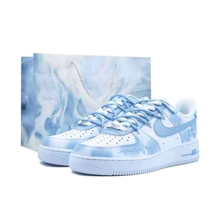 Nike Nike Air Force 1 Blue Oxygen Sweetheart Abrasion Resistant Height Increasing Abrasion Resistant Height Increasing
