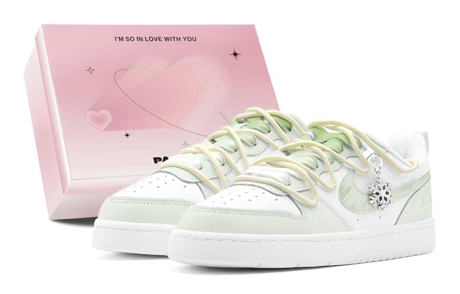 Nike Nike Court Borough Couple's, Romantic Treat, Green Wilderness, Active, Refreshing Low top Casual Skate Shoes Women's