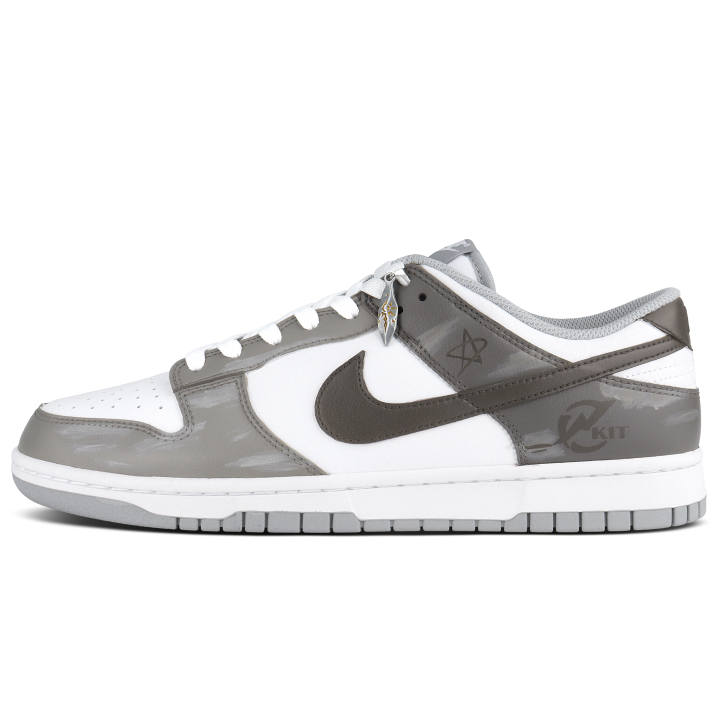 Nike Nike Dunk Abrasion Resistant Slip Resistant Abrasion Resistant Slip Resistant Low top Skateboard Shoes Men's Gray White