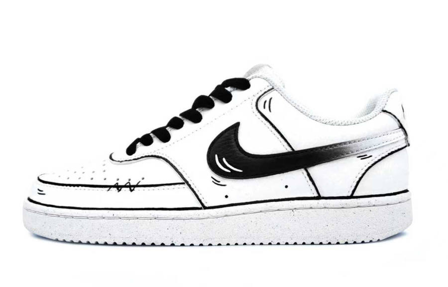 Nike Nike Court Vision 1 Gale White Wing Wear resistant, Lightweight, Breathable, And Non slip. Low top Skateboard Shoes