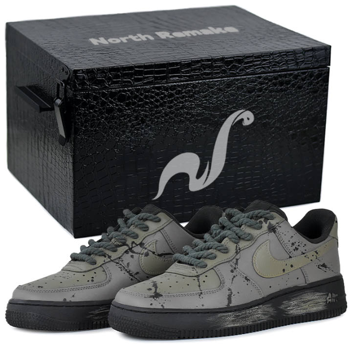 Nike Nike Air Force 1 Abrasion Resistant Low top Skateboard Shoes Unisex Gray