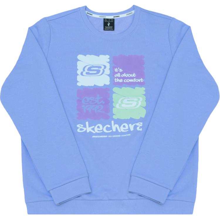 Skechers Sweatshirts Women's Sweet Lavender 01DU Crew Neck Moderate Regular