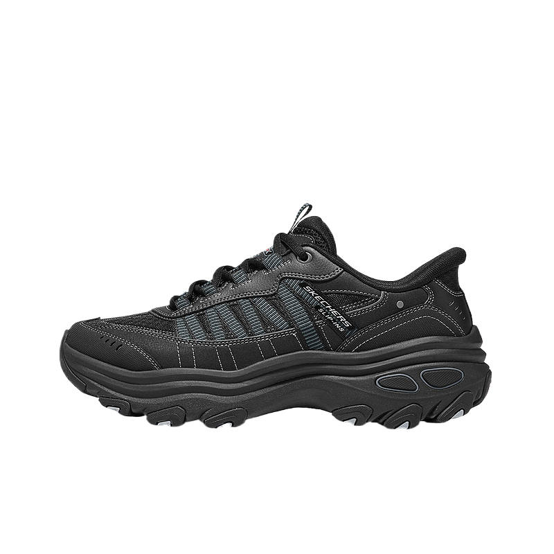 Skechers OUTDOOR MENS Mesh, Artificial Leather Low top Chunky Sneakers Men's Black