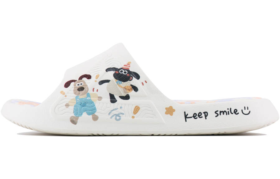 PEAK Tai Ji1.0 EVA Slip Resistant Quiet Slide Slippers Unisex White