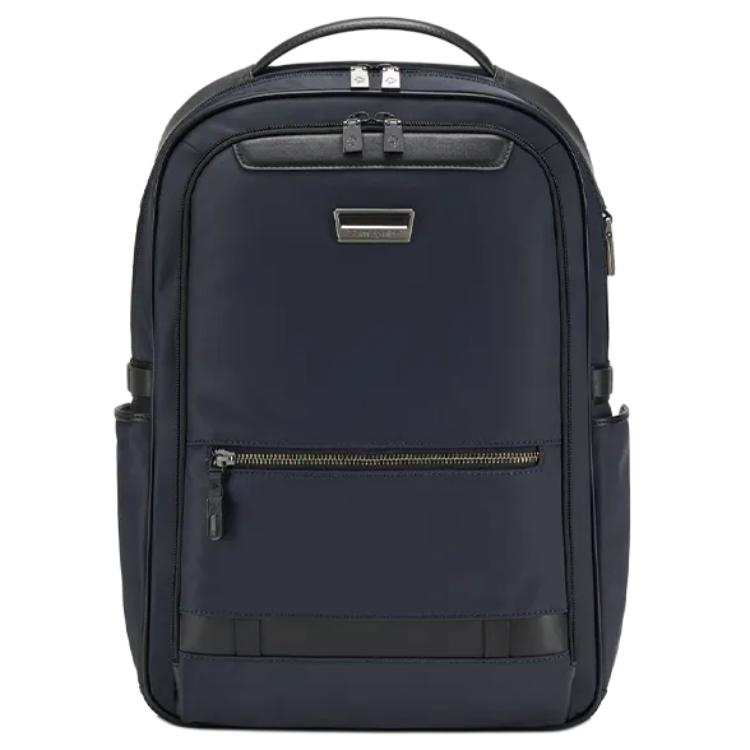 Samsonite SAMSONITE Fabric With Synthetic Leather And Cow Leather Backpack Small Men's Marine Blue