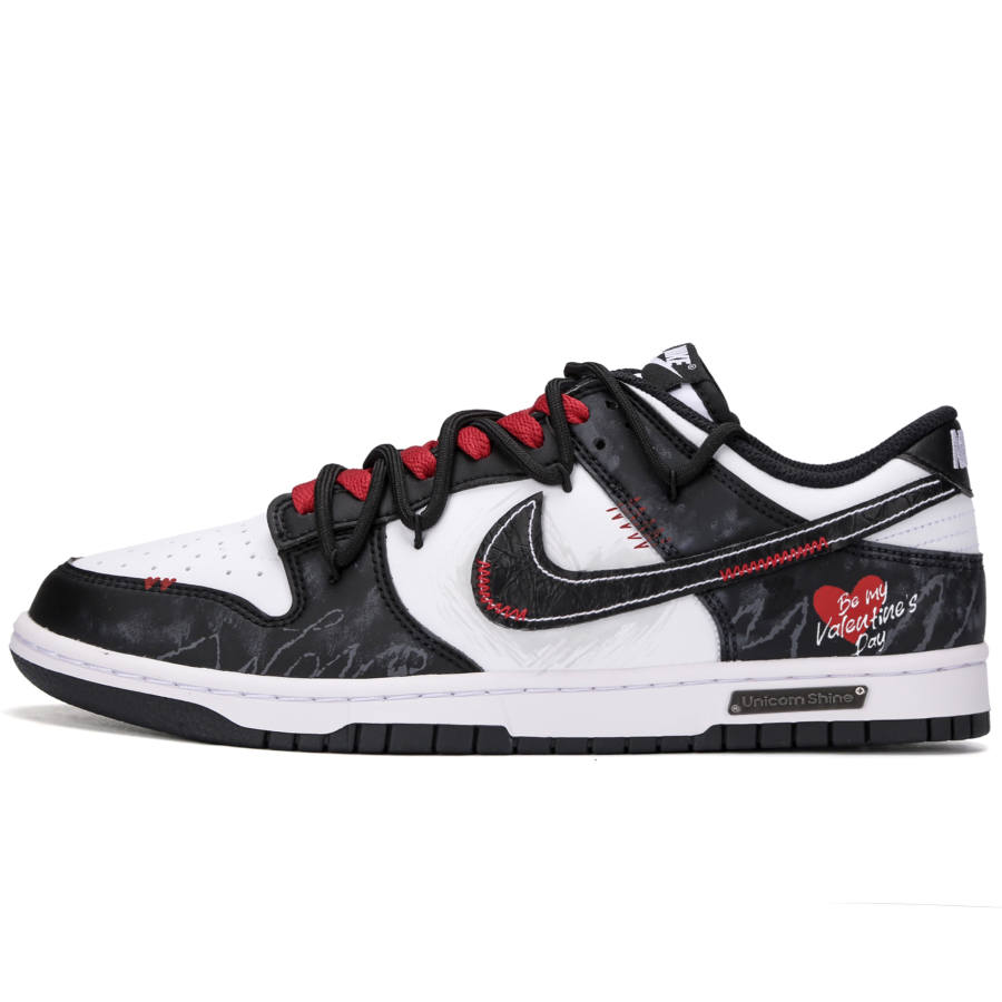 Nike Nike Dunk In The Name Of Love Abrasion Resistant Abrasion Resistant Low top Skateboard Shoes Unisex Black Red