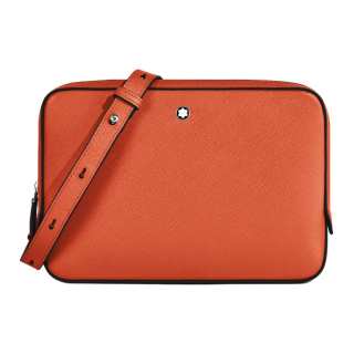 MONTBLANC Leather Shoulder Bag, Crossbody Bag Small Women's Orange