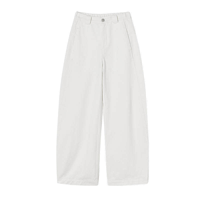 XIANGYING Jeans Women's White Moderate Straight Fit Pants