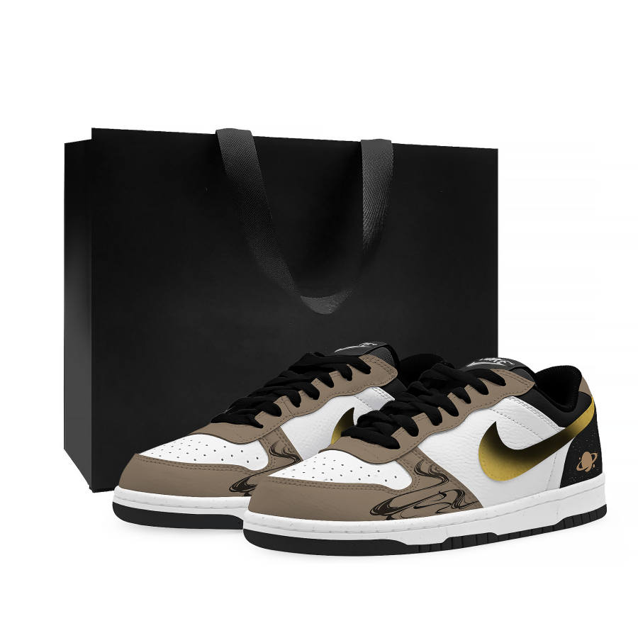 Nike Nike Big Low Lu Thermal Slip Resistant Cushioning Abrasion Resistant Low top Skateboard Shoes Unisex Brown Gold