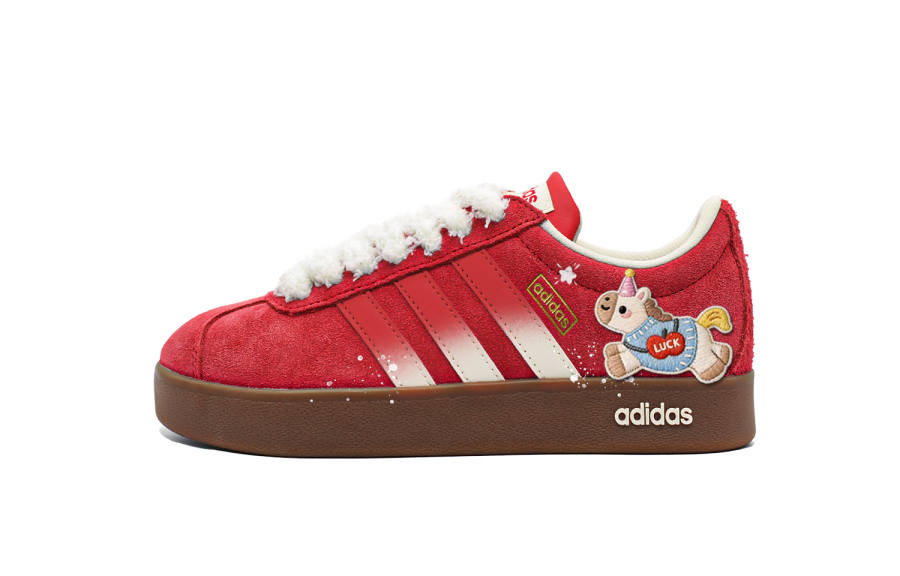 Adidas Adidas Vl Court Classic Lucky Star Pony CNY Collection, Playful Naughty Slip Resistant Low top Skateboard Shoes Unisex