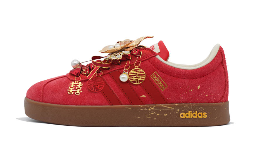Adidas Adidas Vl Court Classic Golden Jubilee Red Connection Low top Skateboard Shoes Unisex Brier Red