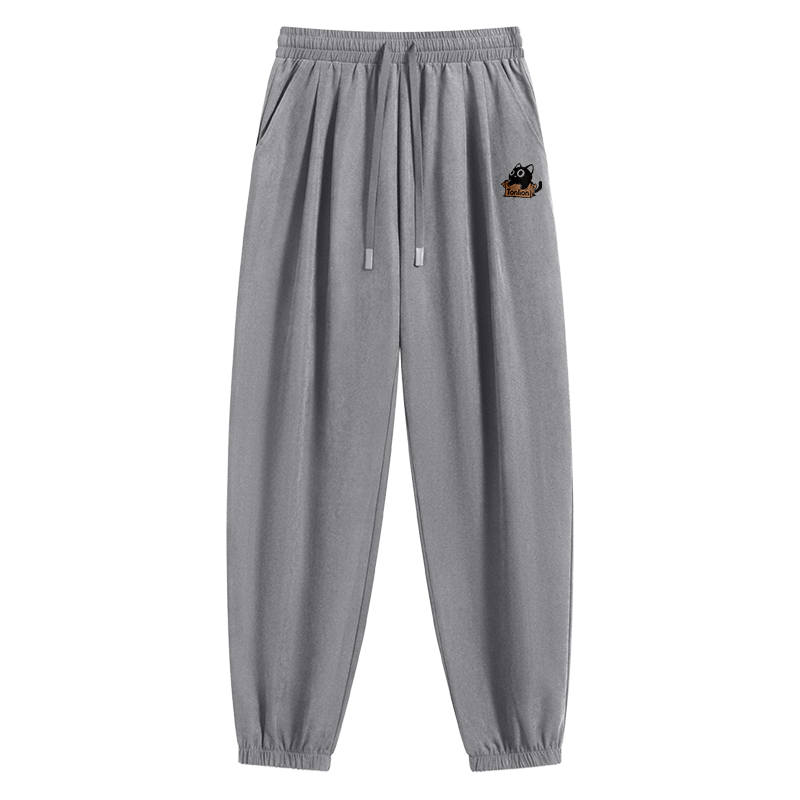 Tonlion Casual Pants Unisex Moderate Cuffed Pants