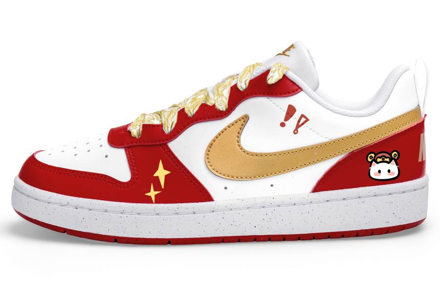 Nike Nike Court Borough Low top Kids' Skateboarding Shoes White Red Teenagers