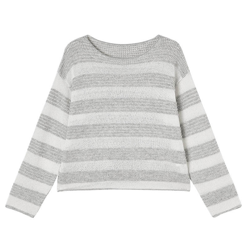 XIANGYING Knitwear Women's Light Gray Boat Neck Moderate Other