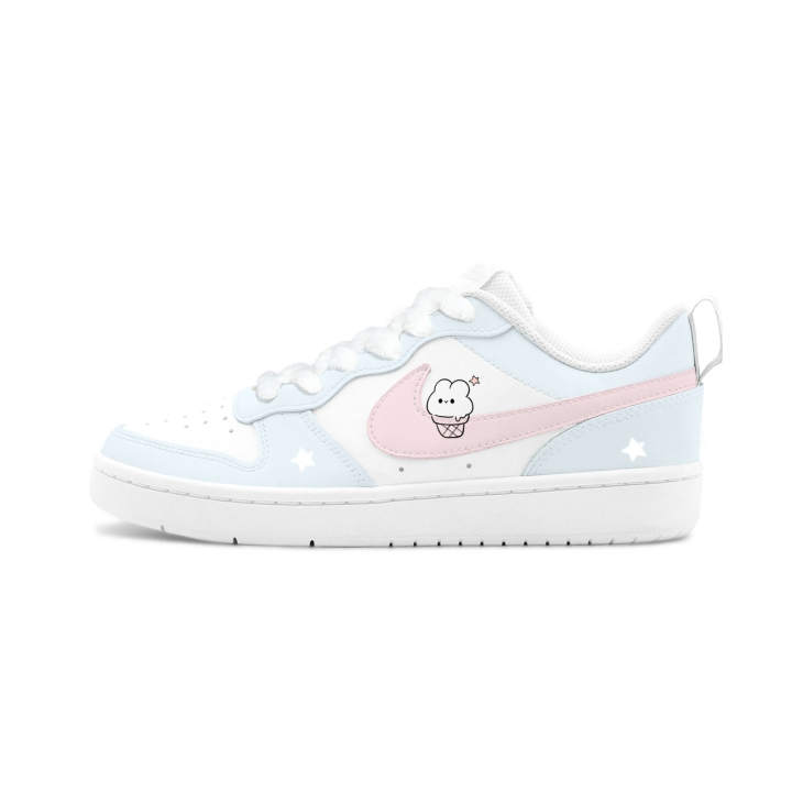 Nike Nike Court Borough 2 HEY Bunny Ice Cream Leather Slip Resistant Cushioning Abrasion Resistant