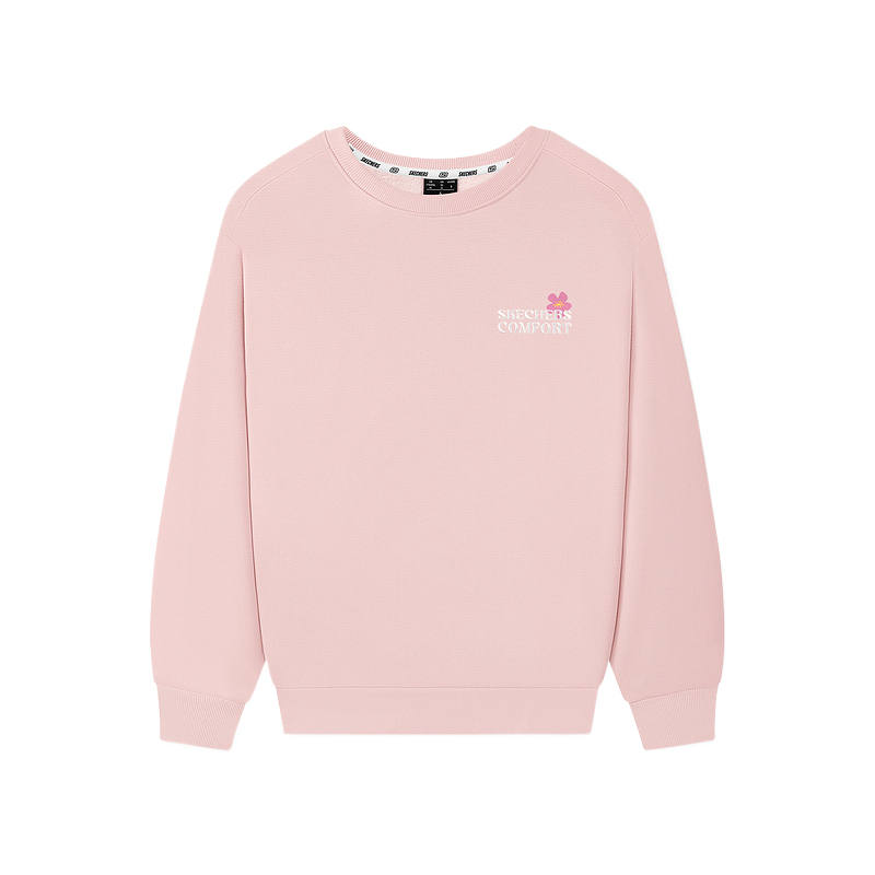 Skechers Sweatshirts Women's Gray Pink 01NX Crew Neck Moderate
