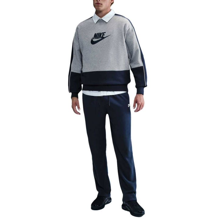 Nike Nike Club Sweatshirts Men's Dark Gray Heather/Obsidian Crew Neck Moderate Regular