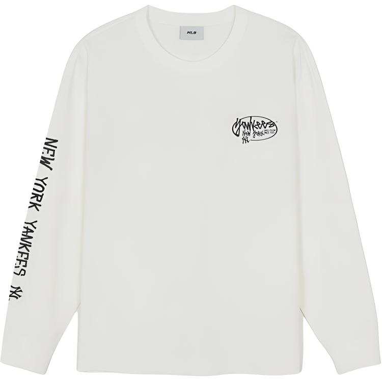 MLB T Shirts Unisex New York Yankees/Ivory White Crew Neck Moderate Straight Fit