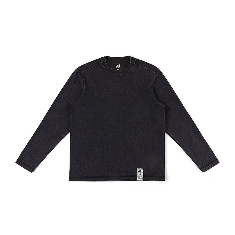 Lee T Shirts Unisex Black Crew Neck Moderate Straight Fit