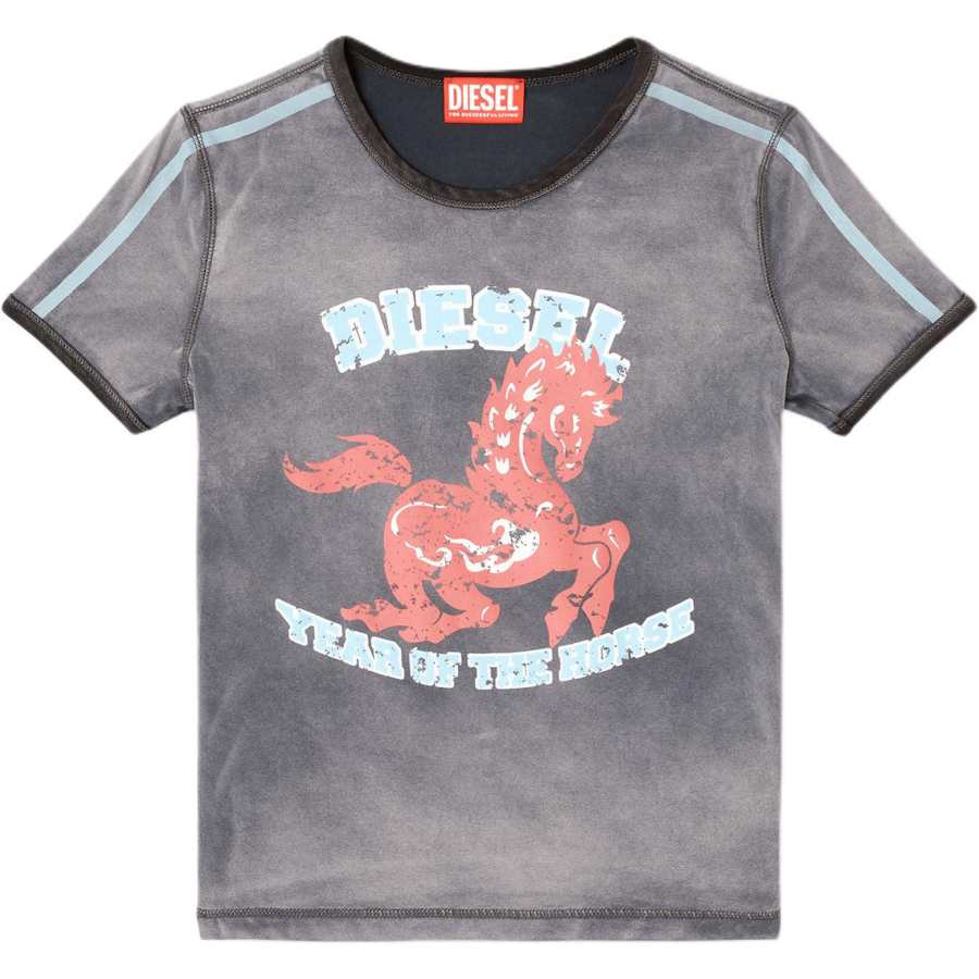 Diesel Year of the horses printed trim T-shirt