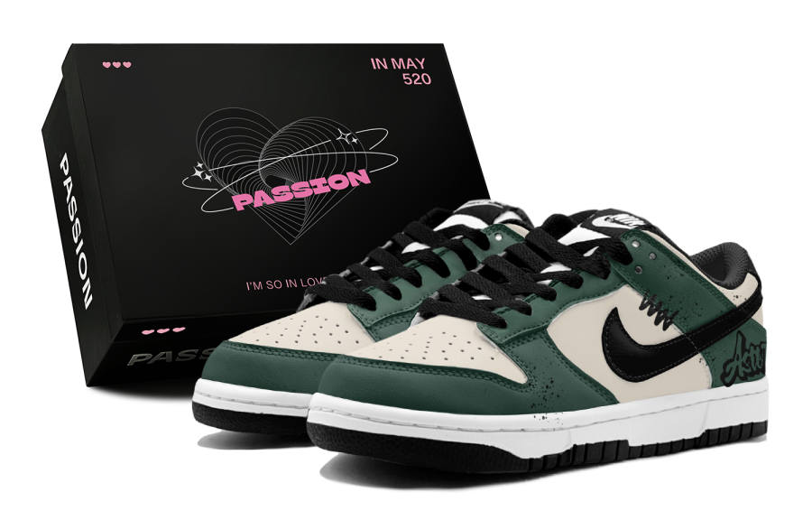 Nike Nike Dunk Green Wilderness Fantasy, Couple's, American Streetwear, Fashion Versatile Low top Casual Skate Shoes Men's
