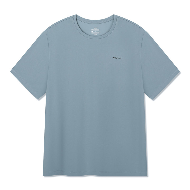 361° T Shirts Men's Island Gray Blue Crew Neck Moderate Straight Fit