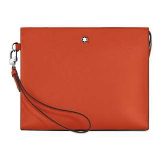 MONTBLANC Leather Clutch Unisex Orange