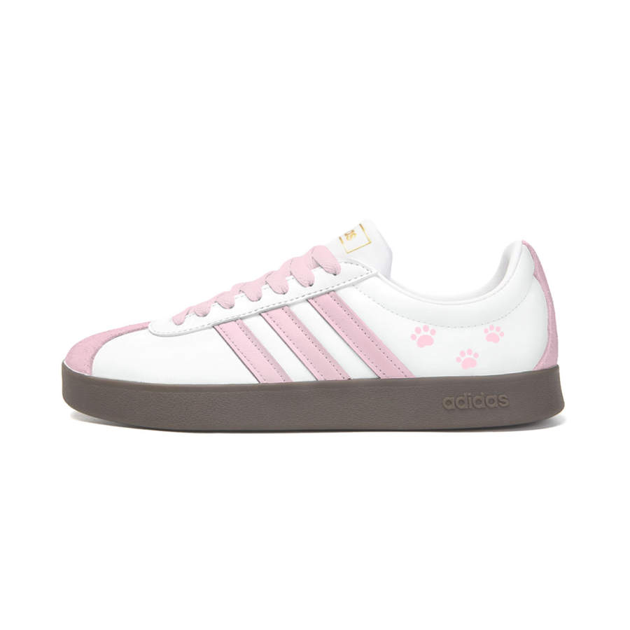Adidas Adidas VL COURT 2.0 HEY Milk Salt Powder Claw Leather Cushioning, Wear Resistant Low top Skateboard Shoes Unisex Pink