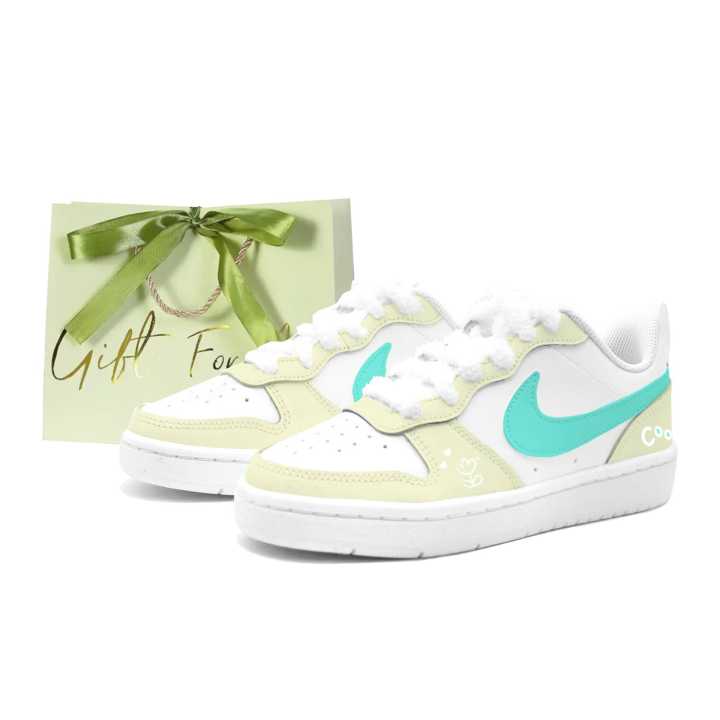 Nike Nike Court Borough Lime Cream, Kung Fu Rabbit Leather Slip Resistant Cushioning Abrasion Resistant