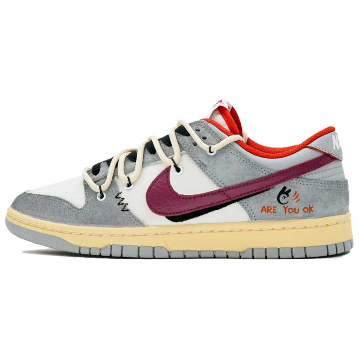 Nike Nike Dunk Lezao Are You OK? Textile, Cow Leather Slip Resistant Abrasion Resistant Low top Skateboard Shoes Unisex
