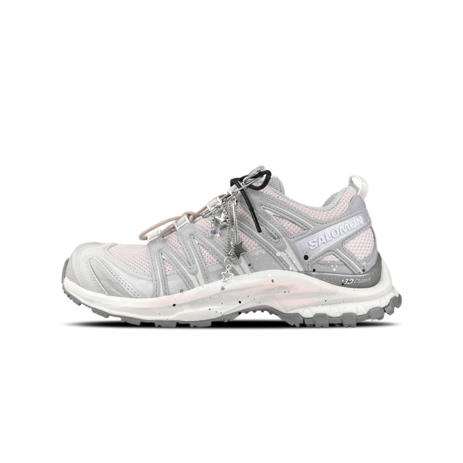 SALOMON XA PRO 3D Cushioning Slip Resistant Cushioning Slip Resistant Low top Outdoor Shoes Unisex Silver Pink