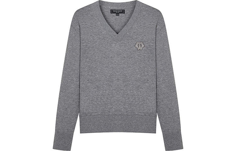 Teenie Weenie Sweaters Women's Medium Gray V Neck Moderate Other