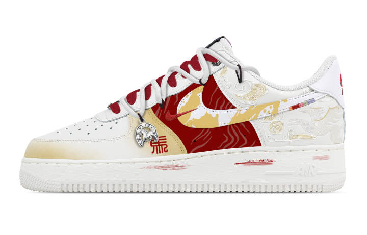 Nike Nike Air Force 1 Soaring Sky Official's Blessing Leather Breathable Low top Skateboard Shoes Men's Red White