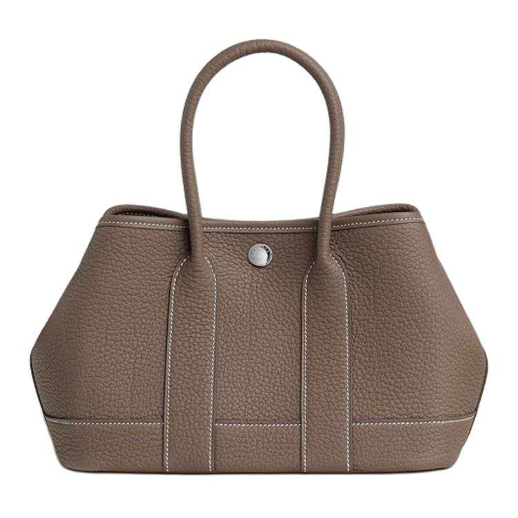 HERMES Neo Garden Calfskin One Shoulder Handbag Mini Unisex 18 Etoupe Elephant Gray