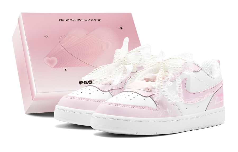 Nike Nike Court Borough Romantic Treat, Pink Sweetheart, Couple's, Elegant Elegance Low top Casual Skate Shoes Women's Pink