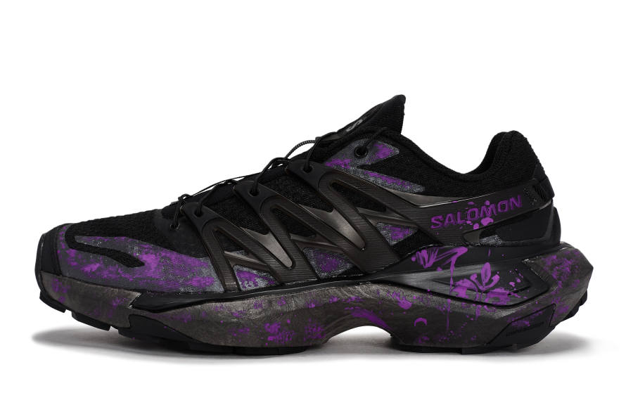 SALOMON XT PU.RE ADVANCED Abrasion Resistant Low top Running Shoes Unisex Black Gray Purple