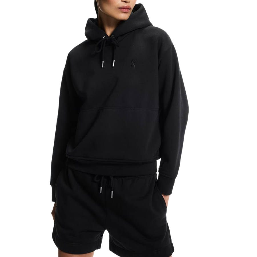 On Club Sweatshirts Women's Black Hooded Moderate Regular