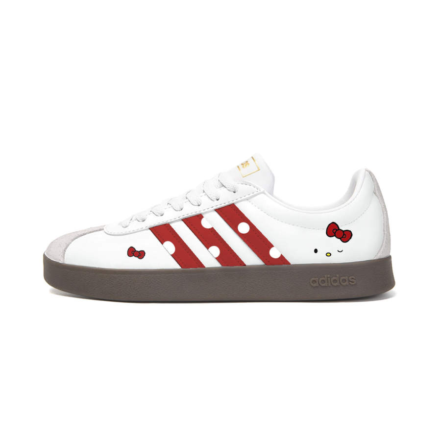 Adidas Adidas VL COURT 2.0 HEY Red And White Polka Dot Leather Cushioning, Wear Resistant Low top Skateboard Shoes Unisex Red
