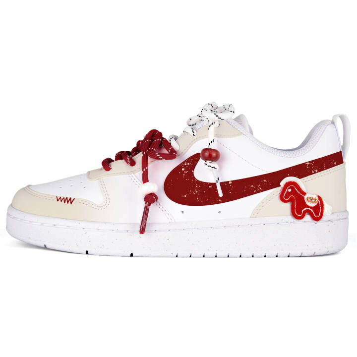 Nike Nike Court Borough Red Horse Steps Into Spring Leather Slip Resistant Cushioning Abrasion Resistant