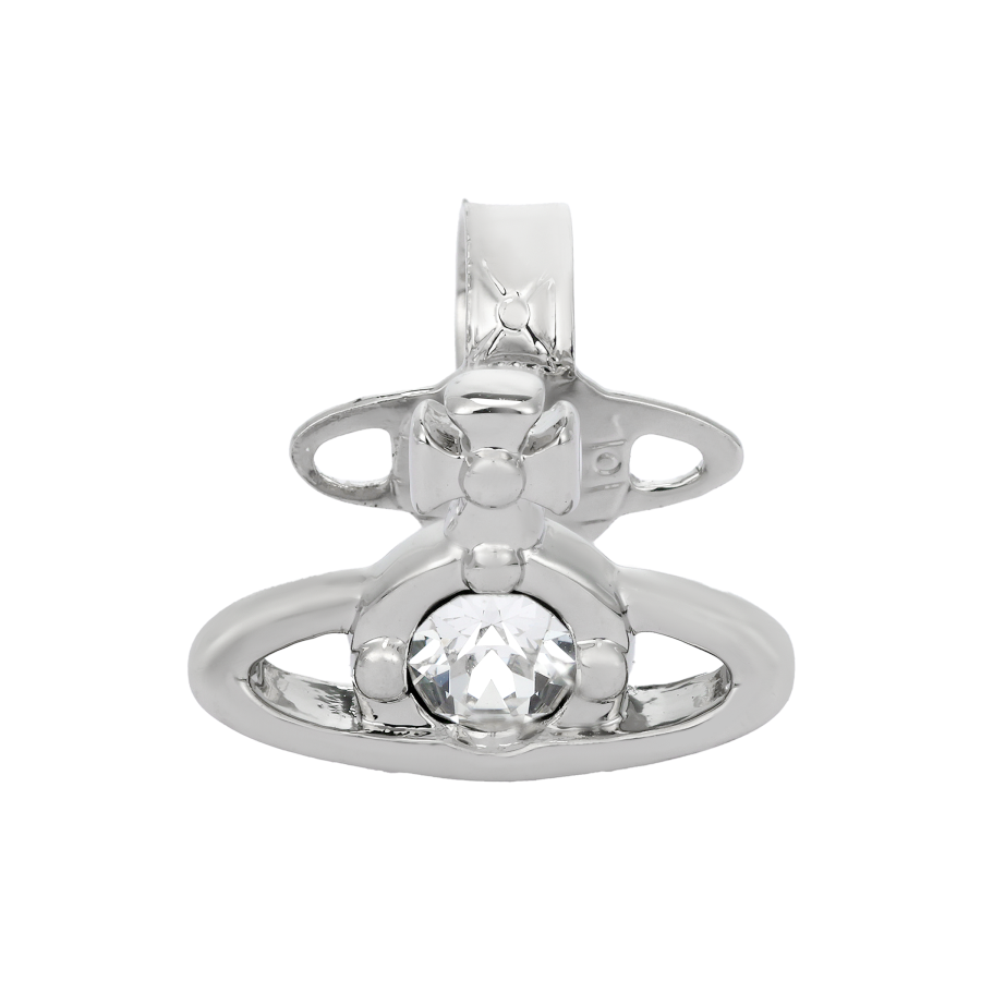 Vivienne Westwood Brass Cubic Zirconia Stud Earrings Unisex Single Silver