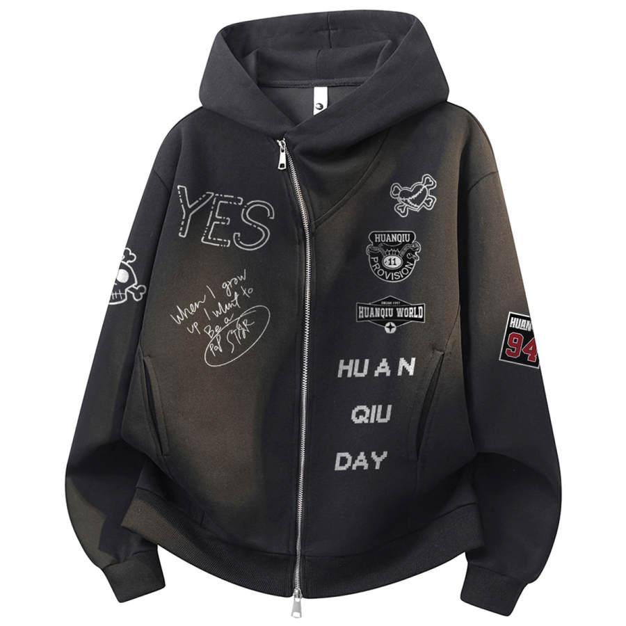 HUANQIU Sweatshirts Unisex Hooded Thickened Regular