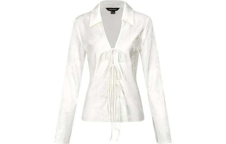 URBAN REVIVO Shirts Women's White Lapel Thin Nipped In Waist