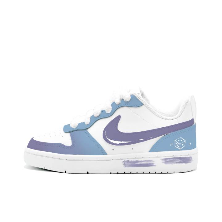 Nike Nike Court Borough 2 Blueberry Bubble Ice, Kung Fu Rabbit Leather Cushioning Abrasion Resistant Slip Resistant