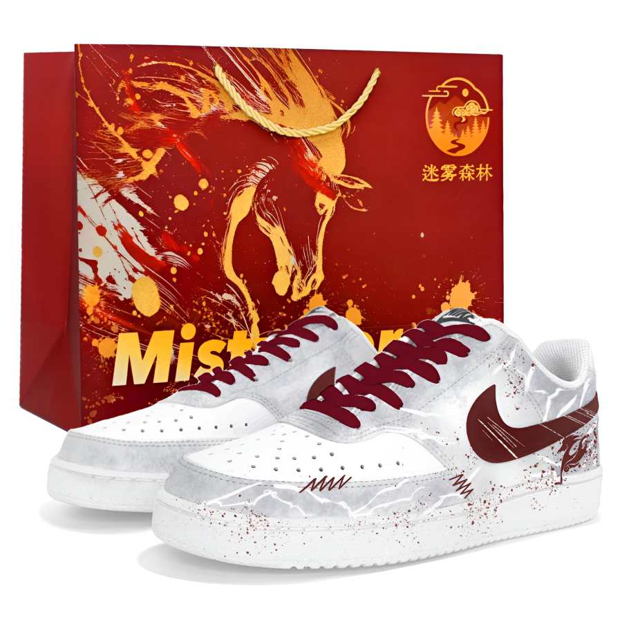 Nike Nike Court Vision Low Jieji Bu Yun Shopping Bag Low top Skateboard Shoes Unisex Burgundy