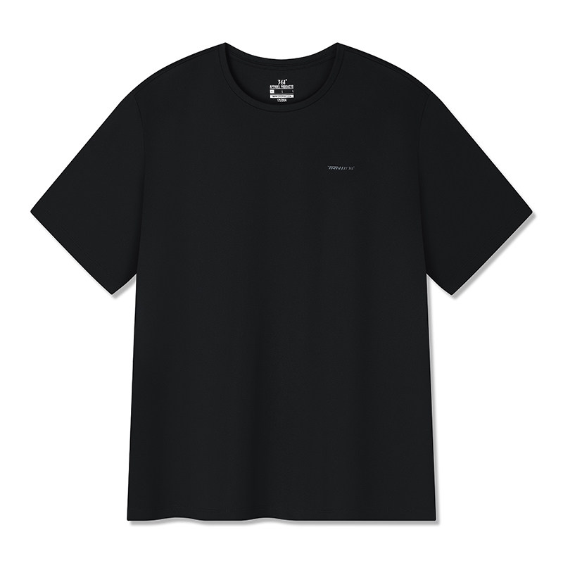 361° T Shirts Men's Super Black Crew Neck Moderate Straight Fit