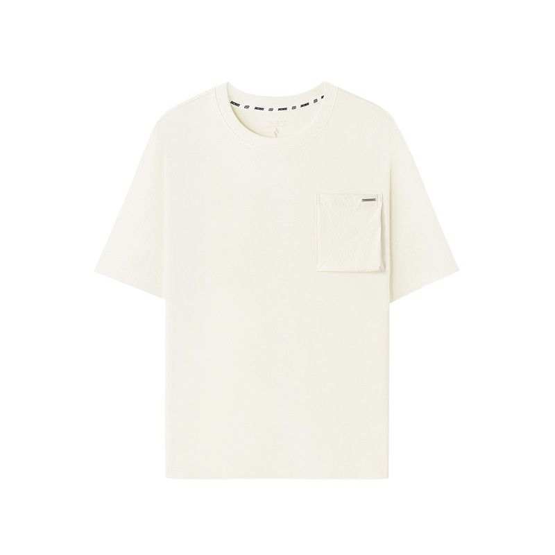 Skechers T Shirts Unisex Marshmallow White/0074 Crew Neck Moderate