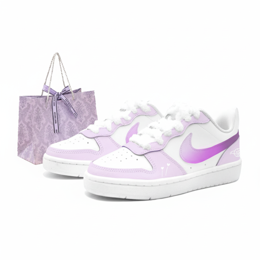 Nike Nike Court Borough Velvet Purple Taro, Kung Fu Rabbit Leather Slip Resistant Cushioning Abrasion Resistant