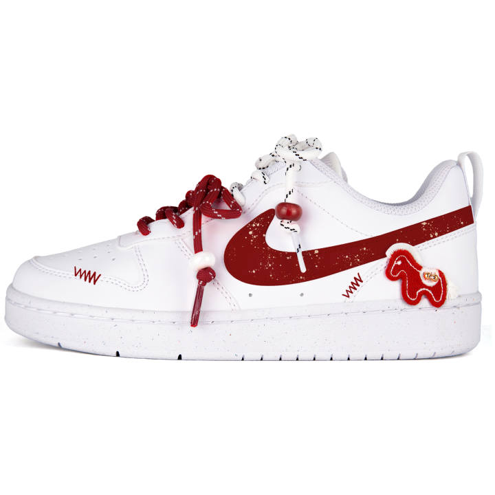 Nike Nike Court Borough Pony Snowfall Leather Abrasion Resistant Slip Resistant Cushioning