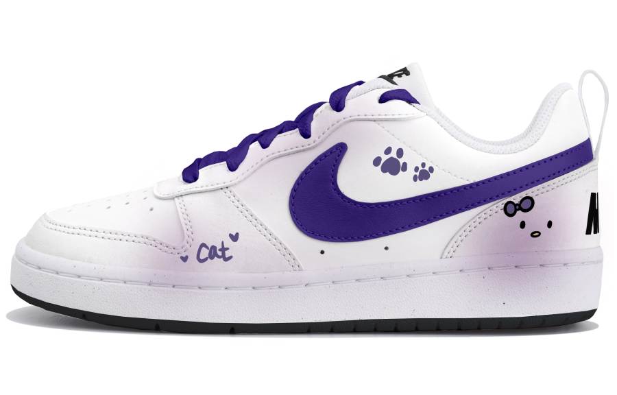 Nike Nike Court Borough Low top Kids' Skateboarding Shoes White Purple Teenagers